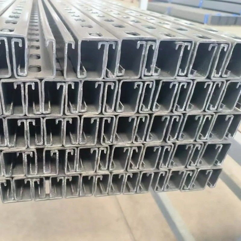 Perforated C Channel Single Steel Rails Galvanized Strut Channel For Industrial Construction Material