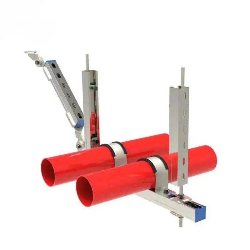 C Steel Multi Tube Seismic Pipe Supports Multi Barrel Side Direction Seismic Stabilizer Bracket