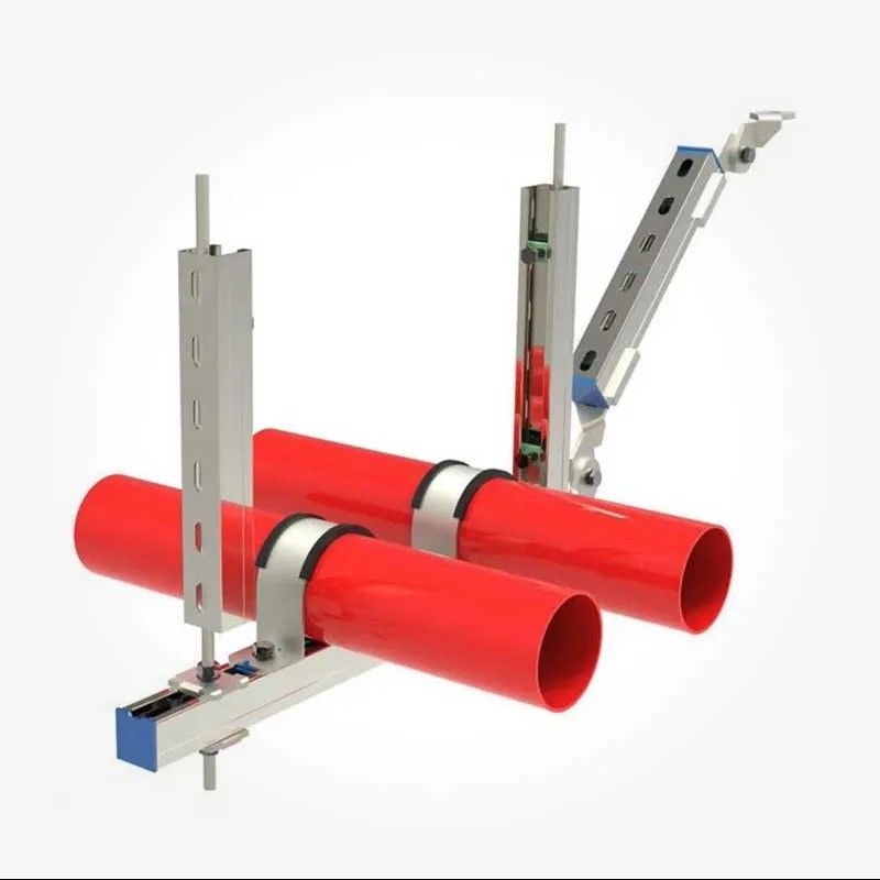C Steel Multi Tube Seismic Pipe Supports Multi Barrel Side Direction Seismic Stabilizer Bracket